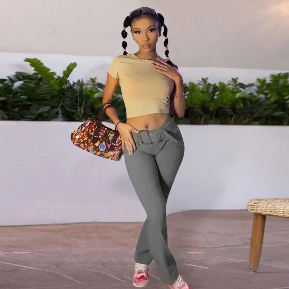 Chic Vertical Striped Print Slight Flared Long Pants Flared Pants Stretchy Hip Lifting
Chic Vertical Striped Print Slight Flared Long Pants Flared Pants Stretchy Hip Lifting