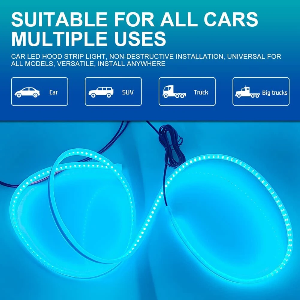Day Running Light Hood Light Strip LED Replacement Trim 1.5m 150cm Car Accessories DRL Decoration Engine Cover
Day Running Light Hood Light Strip LED Replacement Trim 1.5m 150cm Car Accessories DRL Decoration Engine Cover