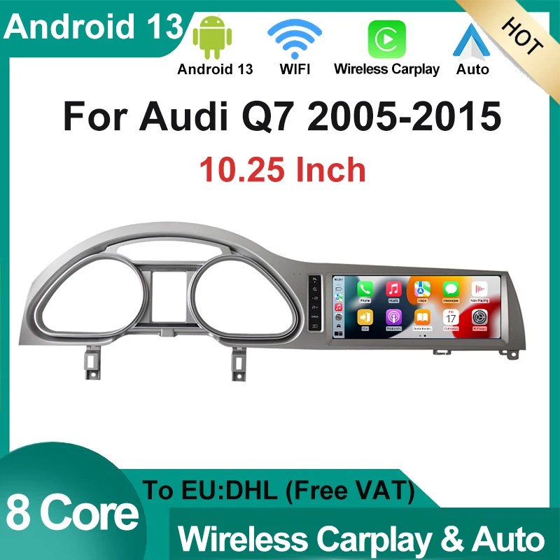 

Автомобильный радиоприемник, мультимедийный плеер для Audi Q7 2006-2015 GPS 10,25 "8 Core Android 13, навигация, заводская цена, стерео видео CarPlay WIFI