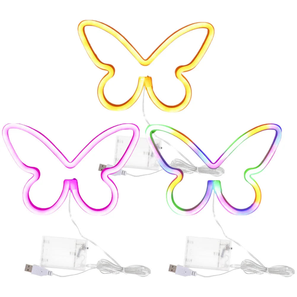 

Butterfly Small Night Lamp Neon Light Decor Lights For Bedroom Decoration Sign Signs Wall Outside Bar