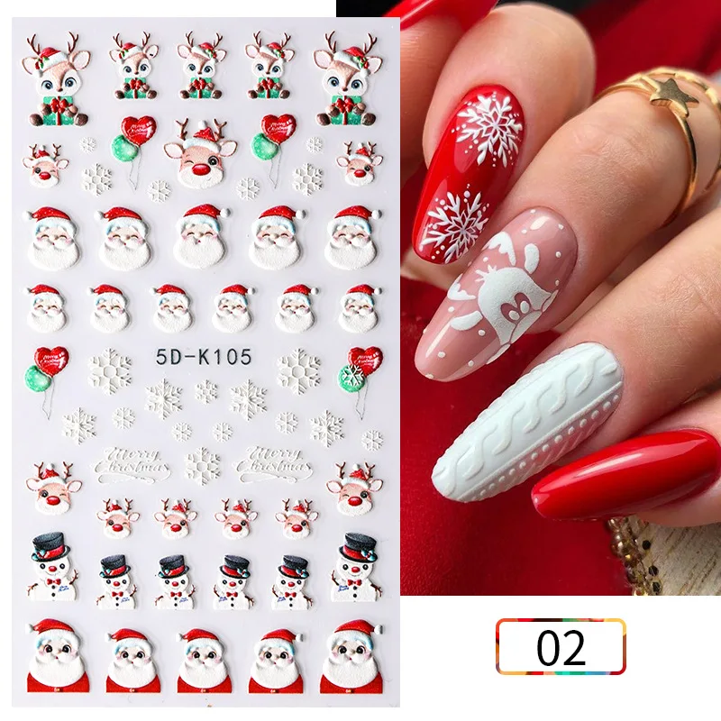 5D Embossed Xmas Snowflakes Nail Slider Christmas Santa Nail Stickers DIY Art Manicure Self-Adhesive Nail Decal Nail Decoration 
5D Embossed Xmas Snowflakes Nail Slider Christmas Santa Nail Stickers DIY Art Manicure Self-Adhesive Nail Decal Nail Decoration