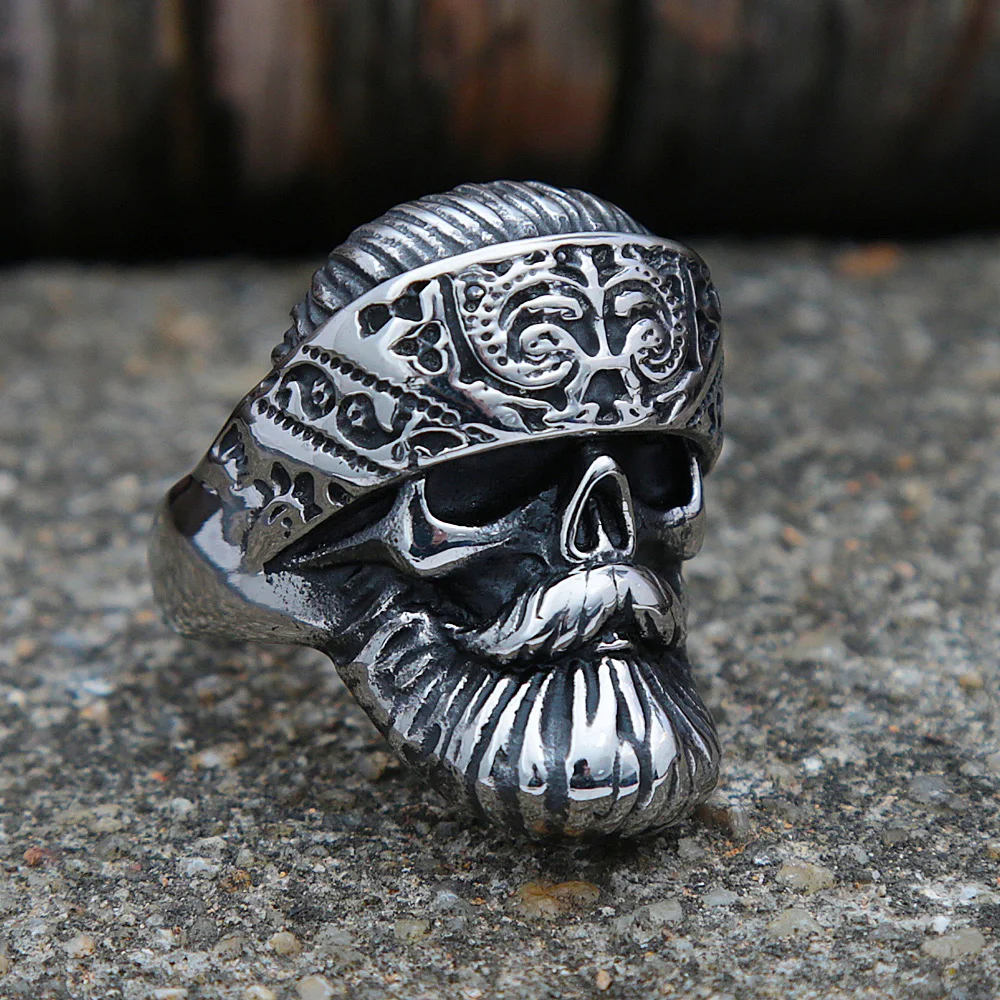Punk Hip Hop Hat Big Beard Skull Ring Men Street Style 316L Stainless Steel Motorcycle Biker Ring Fashion Jewelry Gift Size 8-14
Punk Hip Hop Hat Big Beard Skull Ring Men Street Style 316L Stainless Steel Motorcycle Biker Ring Fashion Jewelry Gift Size 8-14