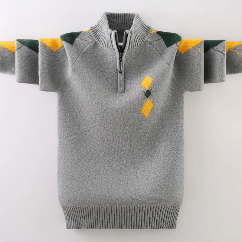 Boys Uniform Cotton Zip Sweater Autumn Winter Kids Knitted Warm Pullover Sweaters For Children's 4-15 Years Outerwear CC041 
Boys Uniform Cotton Zip Sweater Autumn Winter Kids Knitted Warm Pullover Sweaters For Children's 4-15 Years Outerwear CC041