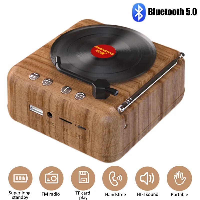 Portable Retro Speaker USB Bluetooth-compatible V5.0 Vinyl Record Player Stereo Vintage Portable Speaker TF Card/U Disk/AUX Play
Portable Retro Speaker USB Bluetooth-compatible V5.0 Vinyl Record Player Stereo Vintage Portable Speaker TF Card/U Disk/AUX Play