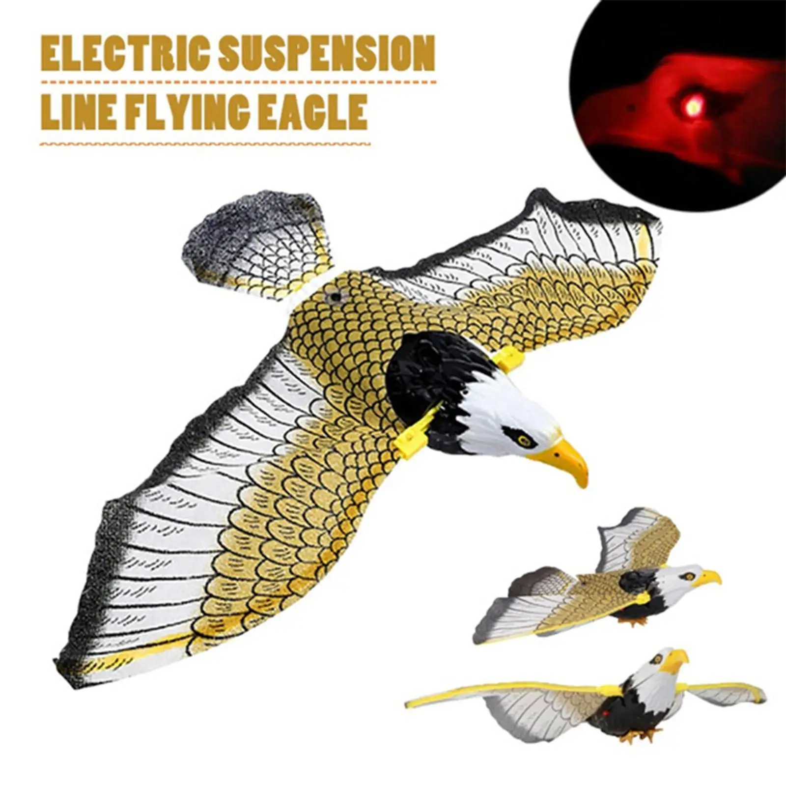 New Luminous Bird Repellent Hanging Eagle Flying Bird Scarer Garden Decoration 2 AA Batteries Portable Flying Bird Hanging Eagle
New Luminous Bird Repellent Hanging Eagle Flying Bird Scarer Garden Decoration 2 AA Batteries Portable Flying Bird Hanging Eagle