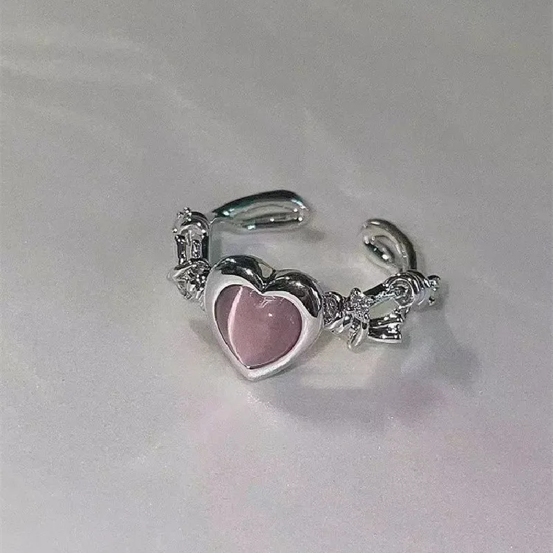 Heart Ring Cat Eye Peach Heart Adjustable Women Open Ring Creative Imprisoned Heart Punk Ring Party Crazy Romantic Jewelry
Heart Ring Cat Eye Peach Heart Adjustable Women Open Ring Creative Imprisoned Heart Punk Ring Party Crazy Romantic Jewelry