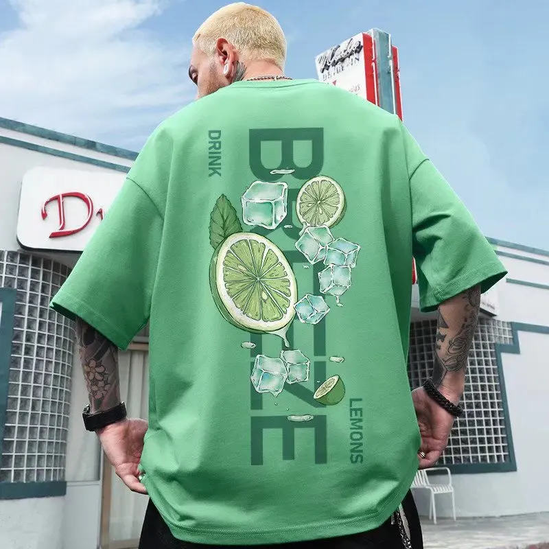 Summer New Mens T Shirts Oversized M-8XL Loose Clothes Lemon Printed O Collared Baggy Casual Short Sleeve T-shirt Japanese Style
Summer New Mens T Shirts Oversized M-8XL Loose Clothes Lemon Printed O Collared Baggy Casual Short Sleeve T-shirt Japanese Style