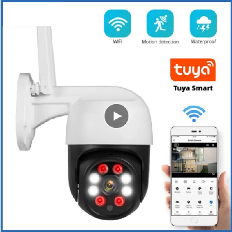 1080P 3MP PTZ WiFi IP Wireless Camera Tuya Smart Outdoor Home Security 4X Digital Zoom Dome Camera CCTV Video Surveillance 
1080P 3MP PTZ WiFi IP Wireless Camera Tuya Smart Outdoor Home Security 4X Digital Zoom Dome Camera CCTV Video Surveillance