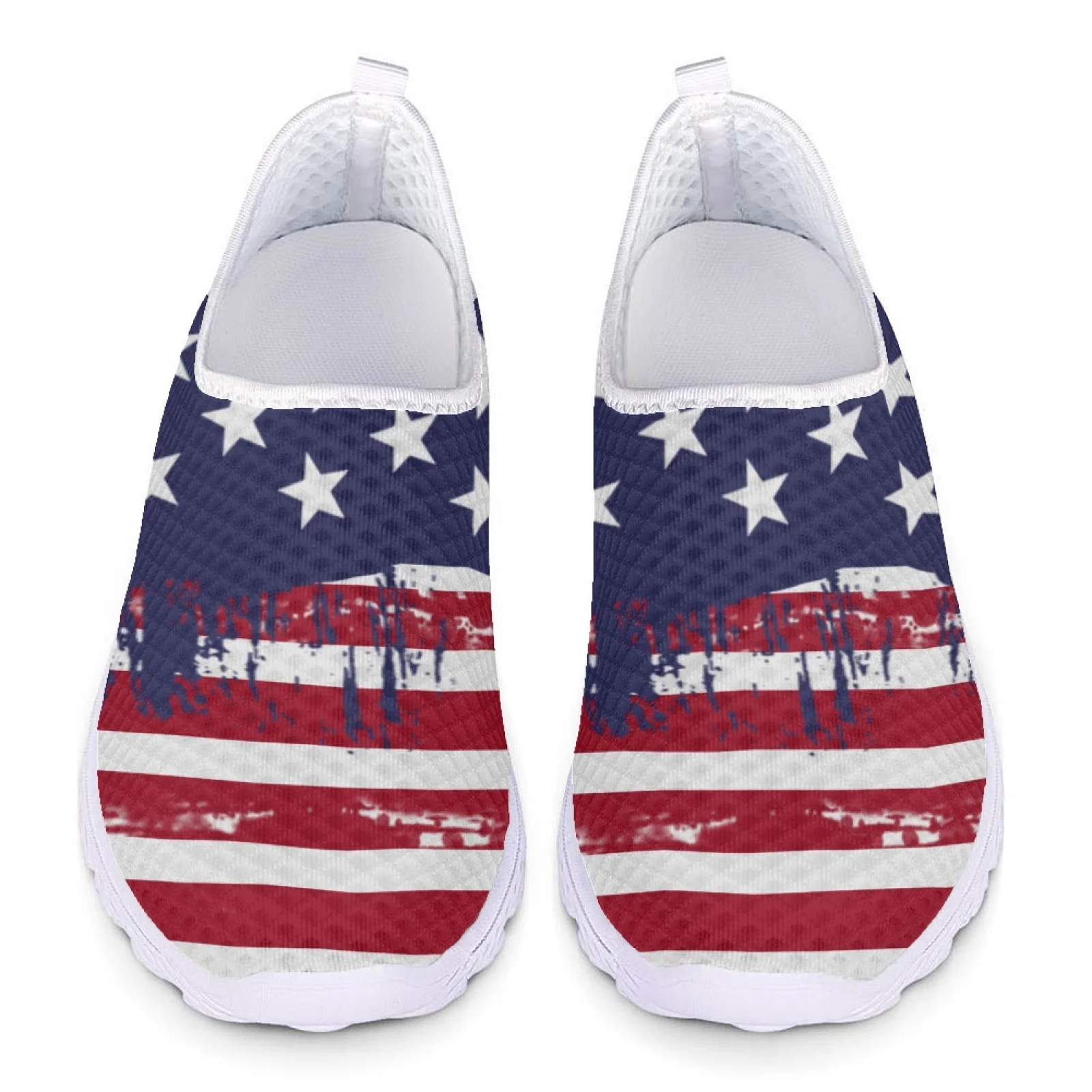 

Belidome Women Sneakers American Flag Brand Design Slip on Light Mesh Walking Shoes Summer Breathable Flats Shoes Zapatos Planos