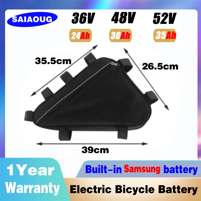 60v72vTriangle Lithium Battery Cell 52V Battery 48V Ebike Battery 36V 20AH 24ah 30AH 35ah 40AH Huge Capacity 2000W with Charger
60v72vTriangle Lithium Battery Cell 52V Battery 48V Ebike Battery 36V 20AH 24ah 30AH 35ah 40AH Huge Capacity 2000W with Charger