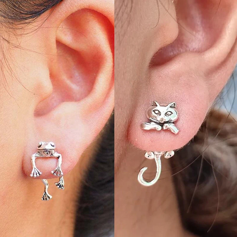 Vintage Antique Silver Cute Cat Frog Earrings for Women Girls Punk Gothic Geometric Animal Stud Earrings Party Jewelry Gift
Vintage Antique Silver Cute Cat Frog Earrings for Women Girls Punk Gothic Geometric Animal Stud Earrings Party Jewelry Gift