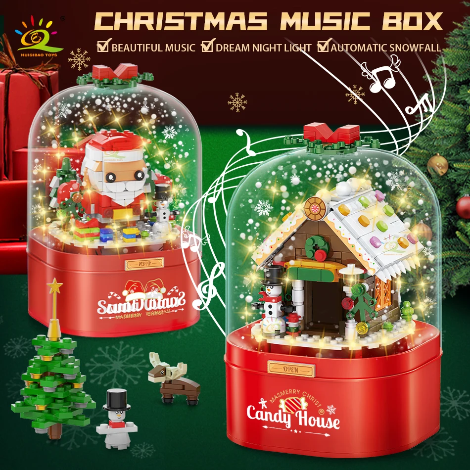 HUIQIBAO Christmas Gifts Santa Claus House Music Box Model Building Blocks City DIY New Year Bricks Toys For Children Friends
HUIQIBAO Christmas Gifts Santa Claus House Music Box Model Building Blocks City DIY New Year Bricks Toys For Children Friends