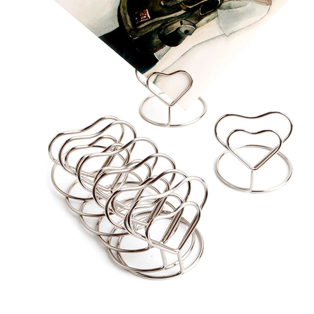 24 Pcs Heart Shape Stainless Steel Creative Card Paper Clips Card Holder Circle Stereo Note Pad Table Number Holders
24 Pcs Heart Shape Stainless Steel Creative Card Paper Clips Card Holder Circle Stereo Note Pad Table Number Holders
