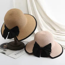 Ohmmayby 2023 Luxury Handmade Foldable Bag Edge Opening Ponytail Fashion Grass Hat Summer Shade Sunscreen Large Brim Bucket Hat