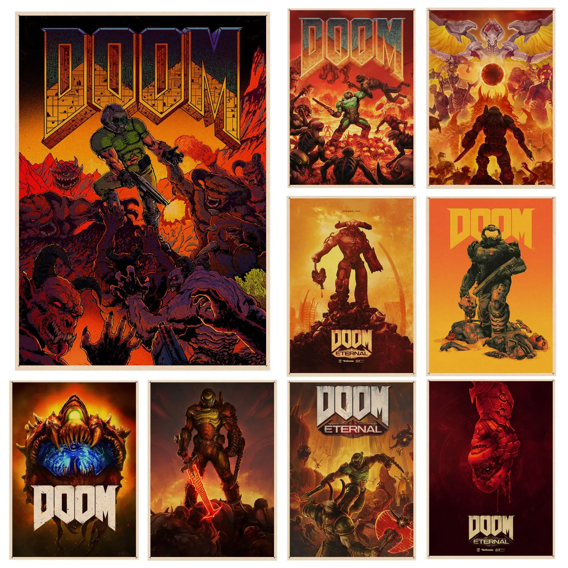 The Game DOOM Good Quality Prints and Posters Kraft Paper Sticker DIY Room Bar Cafe Nordic home decor
The Game DOOM Good Quality Prints and Posters Kraft Paper Sticker DIY Room Bar Cafe Nordic home decor