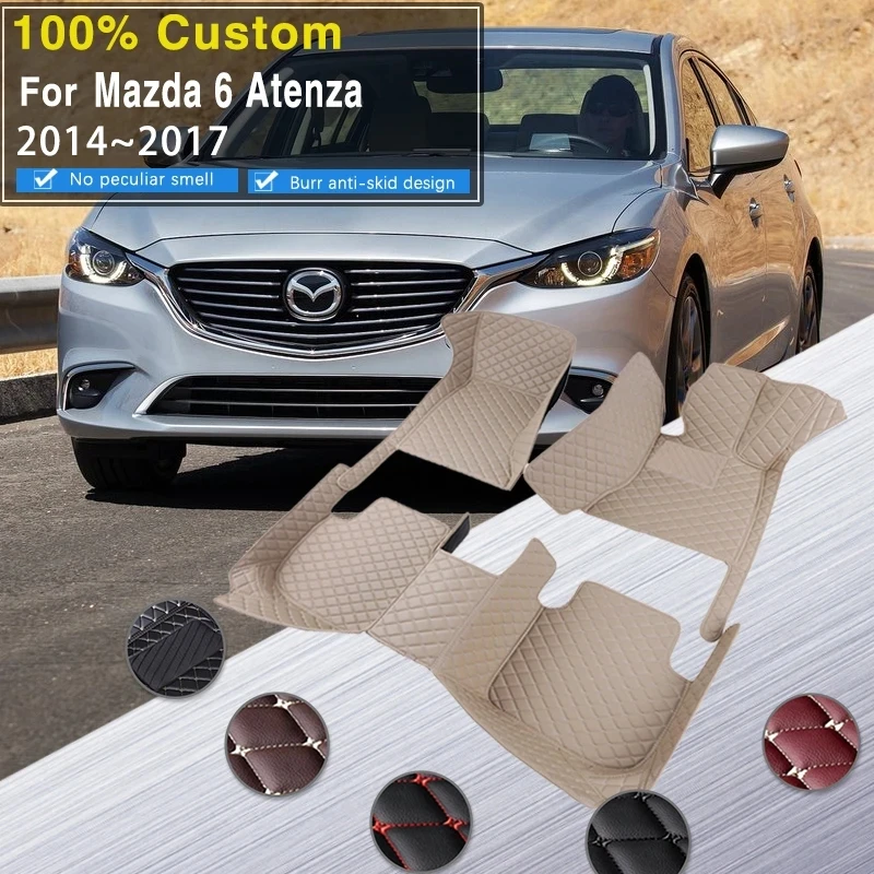Автомобильные коврики для Mazda 6 Atenza GJ1 GL MK3 2014 ~ 2017, кожаные роскошные коврики, коврики, полный комплект, детали интерьера, автомобильные аксессуары
Автомобильные коврики для Mazda 6 Atenza GJ1 GL MK3 2014 ~ 2017, кожаные роскошные коврики, коврики, полный комплект, детали интерьера, автомобильные аксессуары