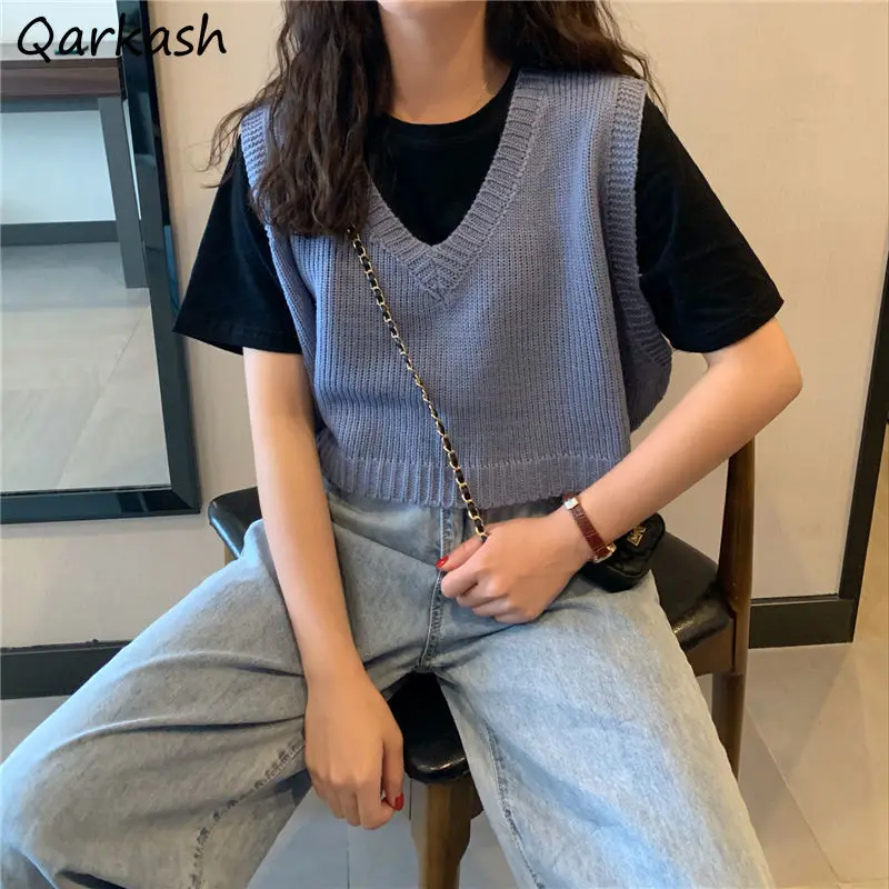 Sweater Vest Women Candy Color V-neck All-match Spring Ladies Cropped Knitwear Basic Trendy Ins Jumpers Chic Stretchy Hot Sale
Sweater Vest Women Candy Color V-neck All-match Spring Ladies Cropped Knitwear Basic Trendy Ins Jumpers Chic Stretchy Hot Sale