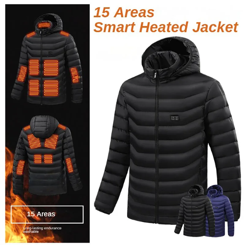NWE Men Winter Warm USB Heating Jackets Smart Thermostat Pure Color Hooded Heated Clothing Waterproof Warm Jackets
NWE Men Winter Warm USB Heating Jackets Smart Thermostat Pure Color Hooded Heated Clothing Waterproof Warm Jackets