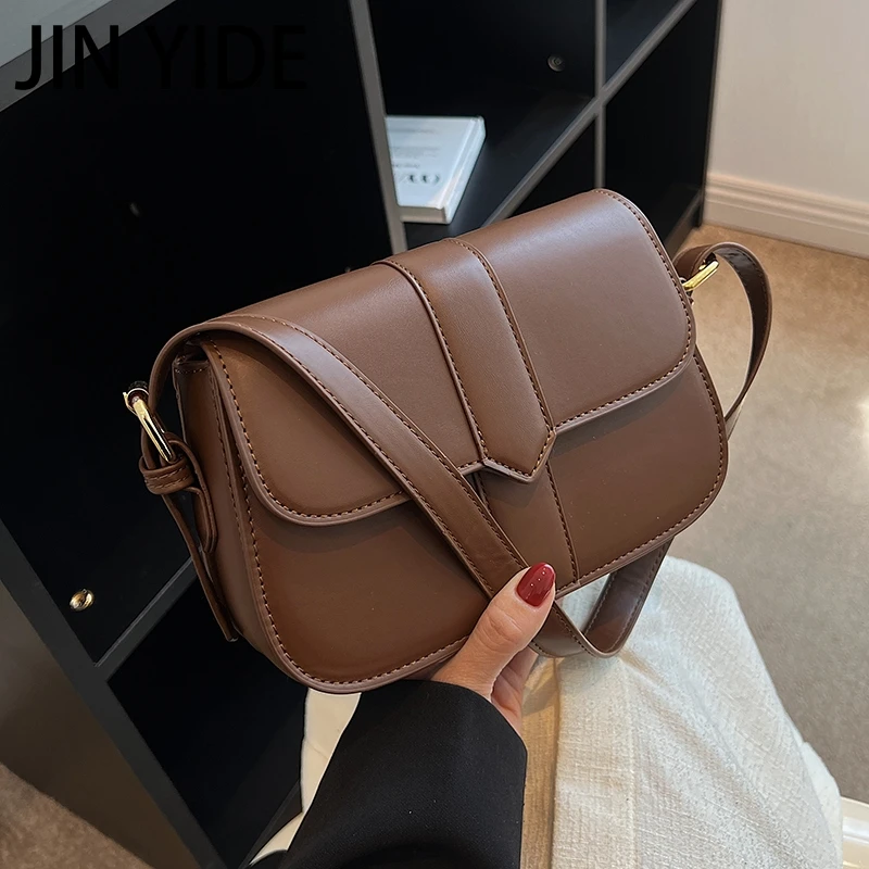 

JIN YIDE New Bag Vintage Small PU Leather Flap Shoulder Bags for Women 2023 Hit Trend Female Branded Trending Underarm Handbag