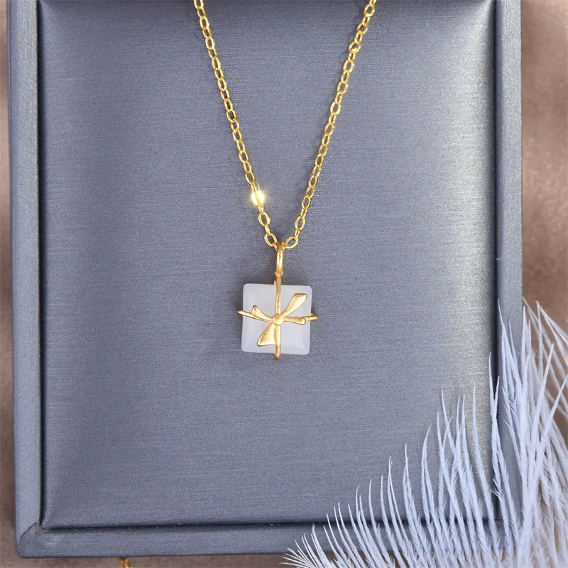 High-end Jade Square Bowknot Pendant Necklace For Lady Choker Accessories Trendy S925 Silver Clavicle Chain Women Jewelry
High-end Jade Square Bowknot Pendant Necklace For Lady Choker Accessories Trendy S925 Silver Clavicle Chain Women Jewelry