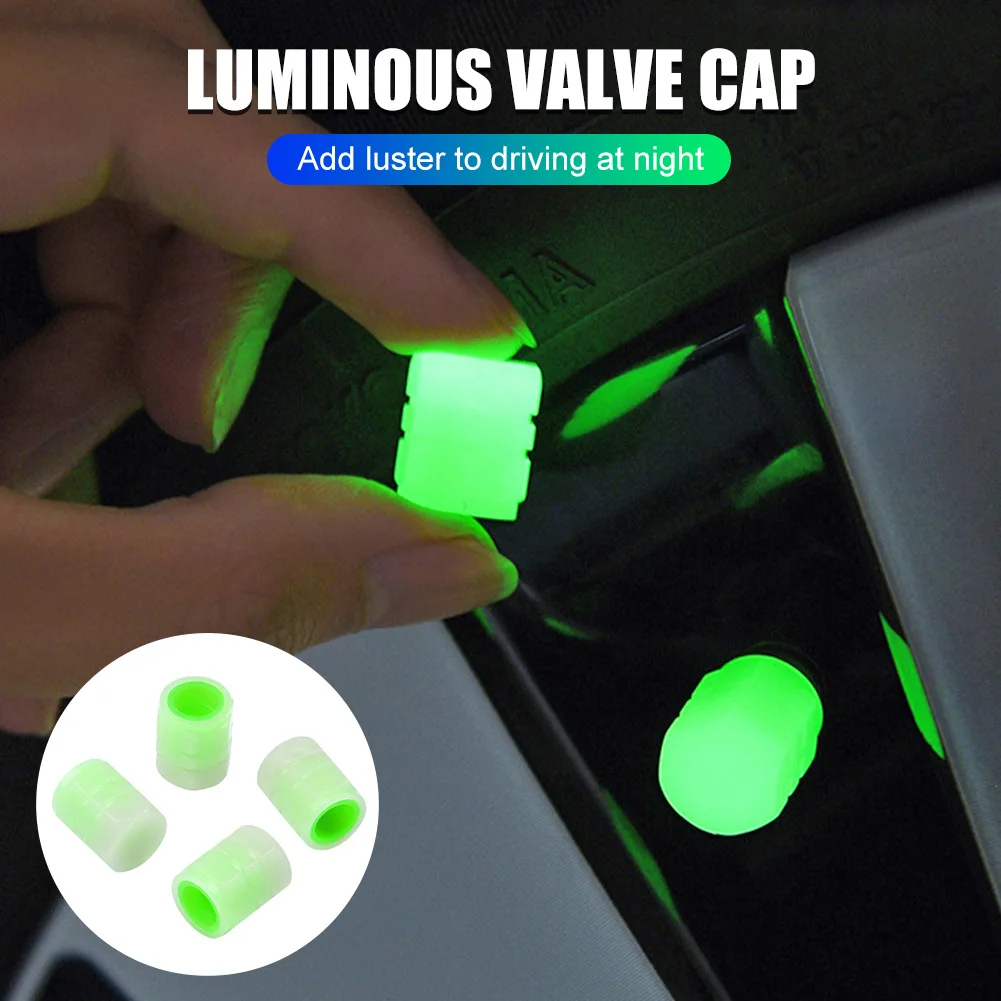 4Pcs Luminous Tire Valve Caps Plastic Valve Cover Glow in The Dark Dustproof Waterproof Valve Stem Cap for Car Bike Motorcycle
4Pcs Luminous Tire Valve Caps Plastic Valve Cover Glow in The Dark Dustproof Waterproof Valve Stem Cap for Car Bike Motorcycle