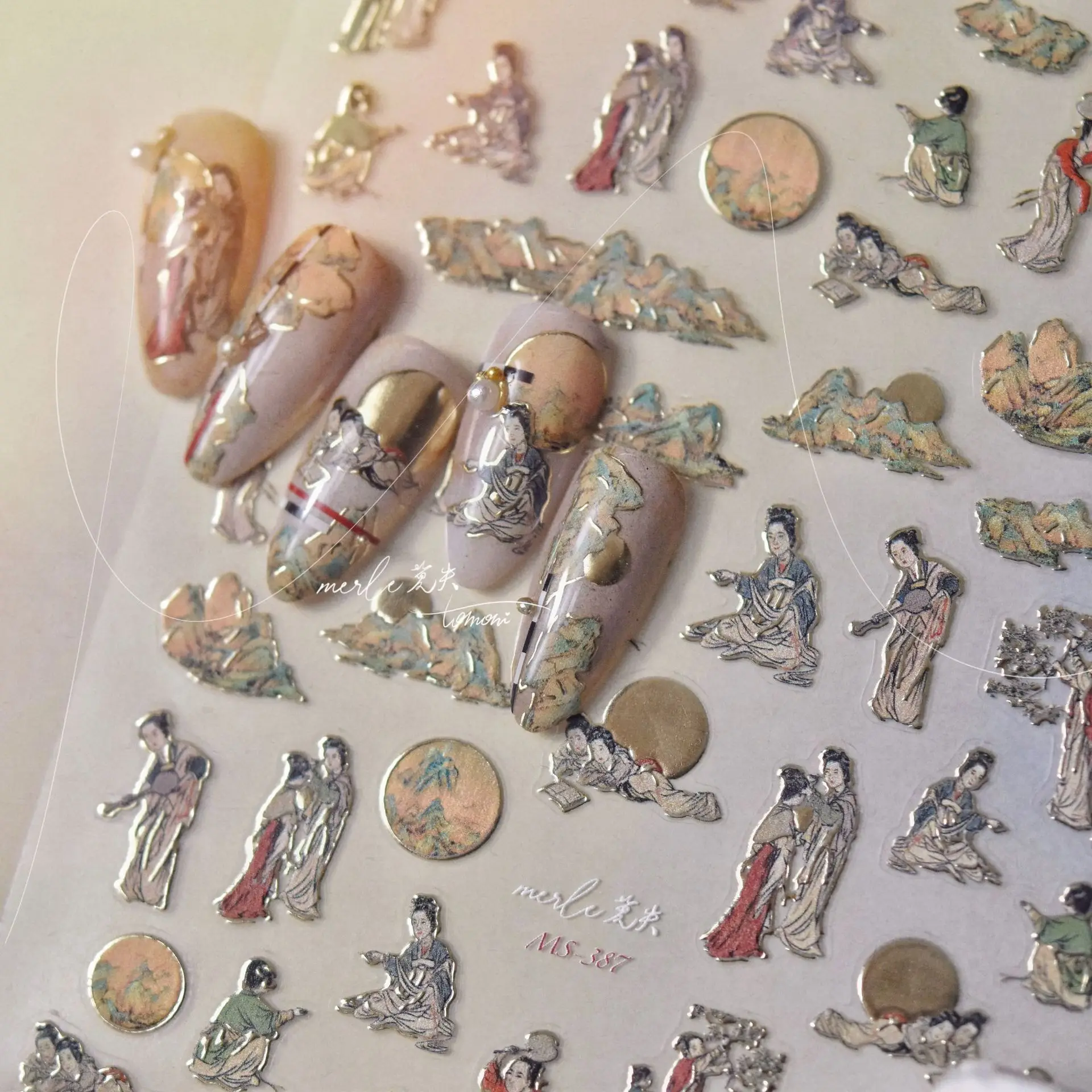 5D Realistic Stamp Gold Ancient Chinese Beauty Figure Silver Griffiti Face Adhesive Nail Art Stickers Decals Manicure Ornaments 
5D Realistic Stamp Gold Ancient Chinese Beauty Figure Silver Griffiti Face Adhesive Nail Art Stickers Decals Manicure Ornaments