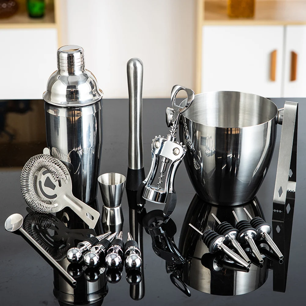 16pcs Cocktail Shaker Bar Set Stainless Steel Bartender Kit Mixer Drink Bartender BrowserKit Bars Set Tool Accessories Tools
16pcs Cocktail Shaker Bar Set Stainless Steel Bartender Kit Mixer Drink Bartender BrowserKit Bars Set Tool Accessories Tools