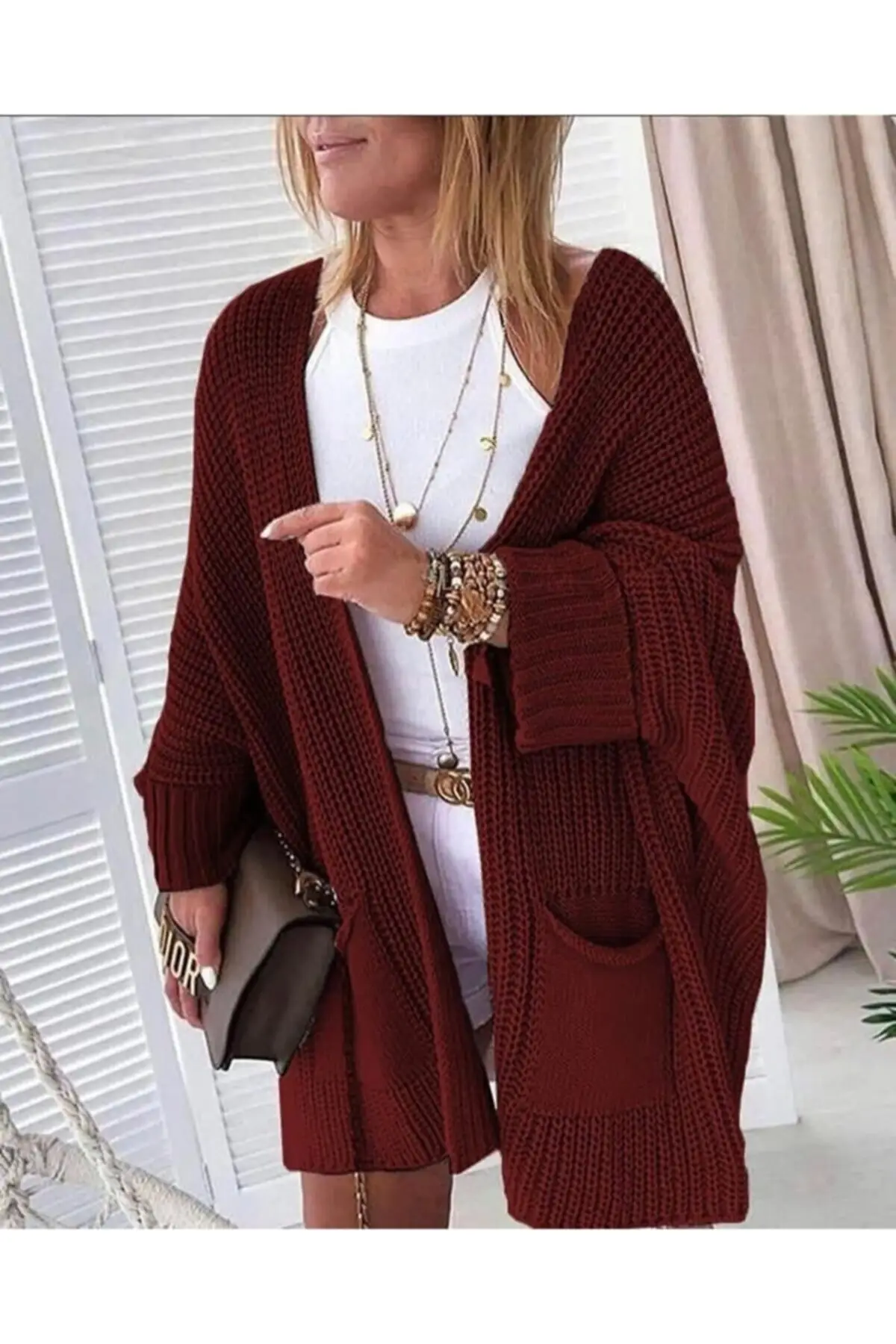 Women's Cardigan Oversize Patterned Pocket sportswear 82 Cm Casual Knitted Quality Fashion Sweaters Loose Jumper
Women's Cardigan Oversize Patterned Pocket sportswear 82 Cm Casual Knitted Quality Fashion Sweaters Loose Jumper