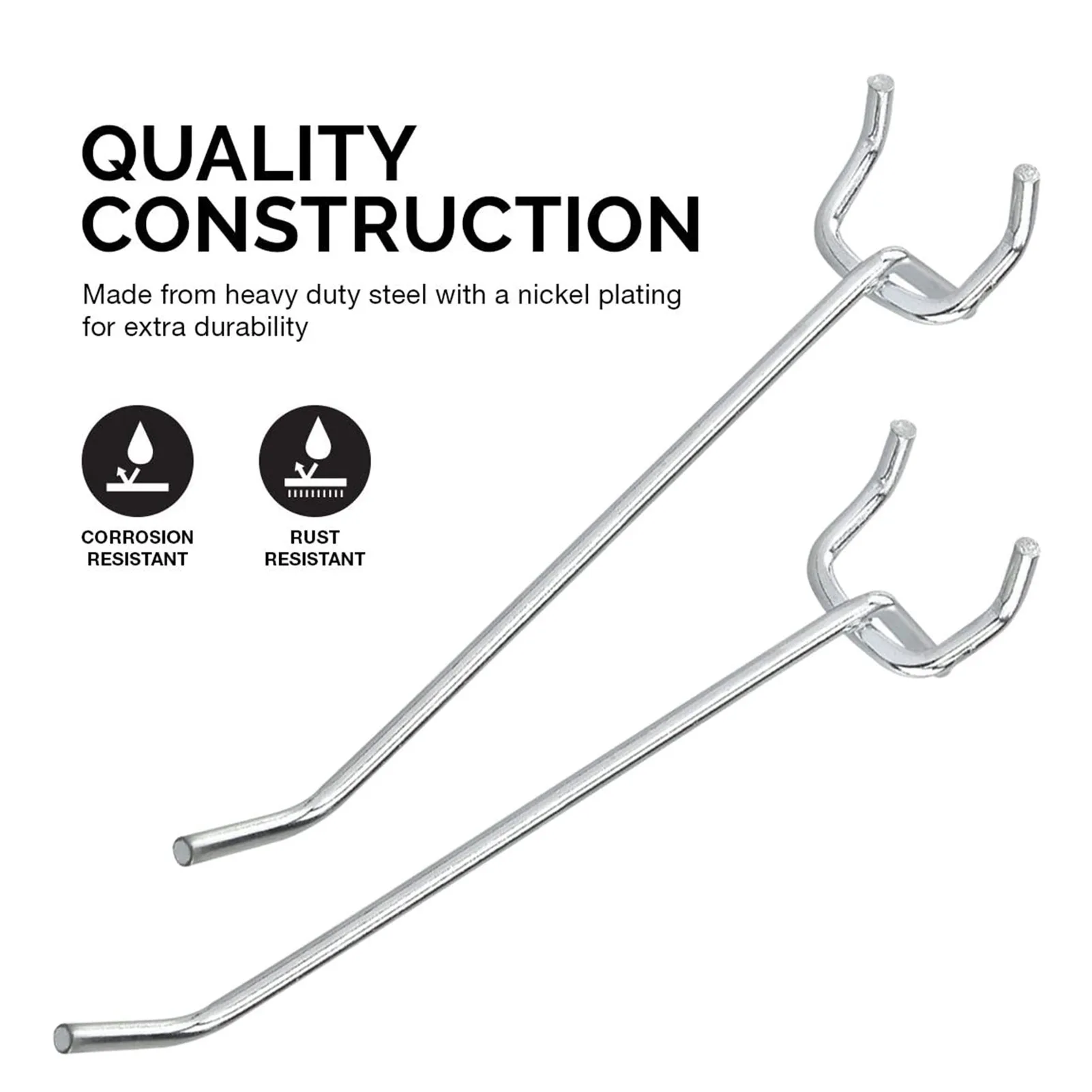 Pegboard Hooks Universal Fit 50-Piece Value Pack
Pegboard Hooks Universal Fit 50-Piece Value Pack