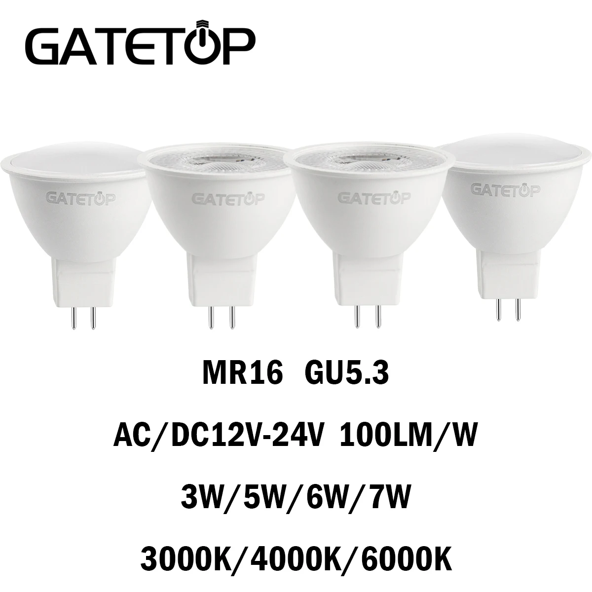 

5/10/15/20PCS MR16 LED Spotlight GU5.3 Low Voltage AC/DC12-24V 3/5/6/7W 120/38Degree No Flicker High Lumen for Interiors