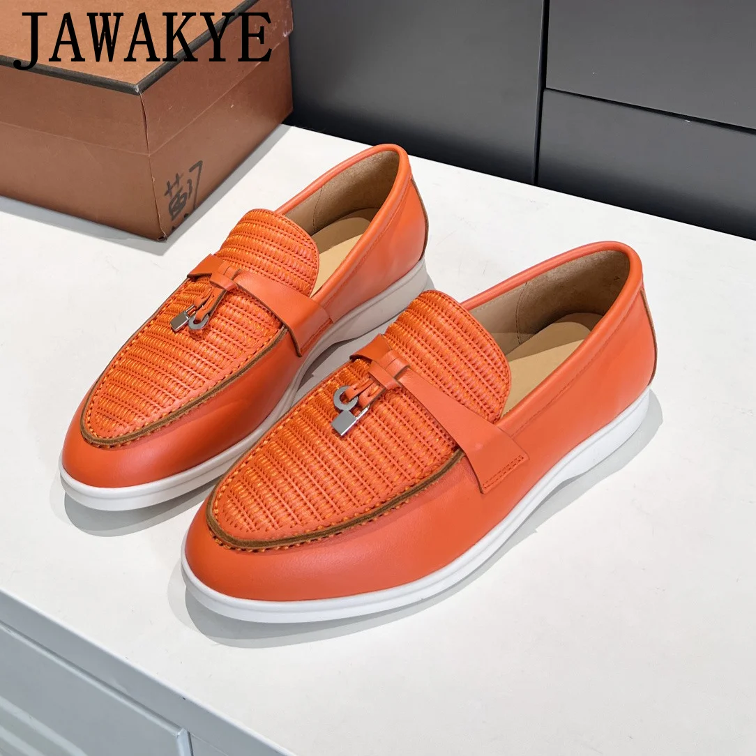 Genuine Leather Braid Flat Shoes For Women Slip On Metal Lock Platform Shoes Femininas Casual Summer Walk Woman Flats Zapatillas
Genuine Leather Braid Flat Shoes For Women Slip On Metal Lock Platform Shoes Femininas Casual Summer Walk Woman Flats Zapatillas