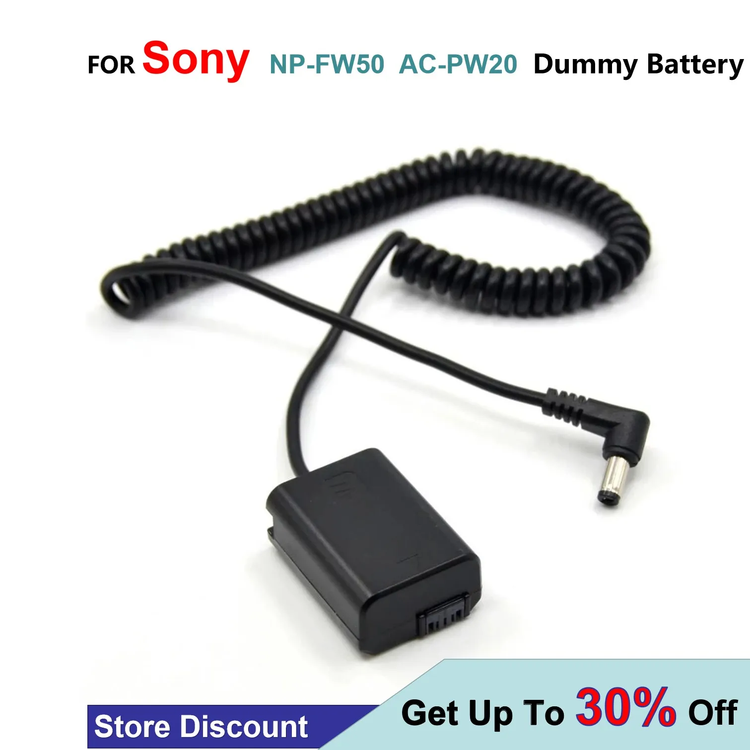AC-PW20 FW50 to Spring Cable DC Coupler NP-FW50 Dummy Battery For Sony Alpha 7 a7S a7II a7R A3000 A5000 A6000 NEX5 NEX3 ZV-E10
AC-PW20 FW50 to Spring Cable DC Coupler NP-FW50 Dummy Battery For Sony Alpha 7 a7S a7II a7R A3000 A5000 A6000 NEX5 NEX3 ZV-E10