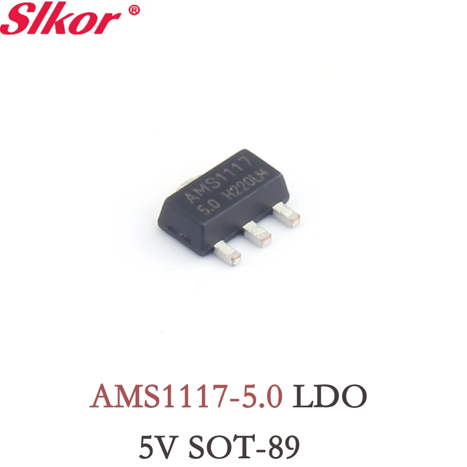 

10PCS AMS1117-5.0 SOT-89 LDO 5V 1A Linear Voltage Regulator AMS1117 5.0 SOT89 SMD Kit