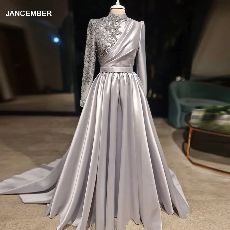 SCZ034 Rose Gold Luxury Dubai Evening Dresses for Women Wedding Party Elegant Silver Grey Arabic Muslim Formal Dress فستان سهرة
SCZ034 Rose Gold Luxury Dubai Evening Dresses for Women Wedding Party Elegant Silver Grey Arabic Muslim Formal Dress فستان سهرة