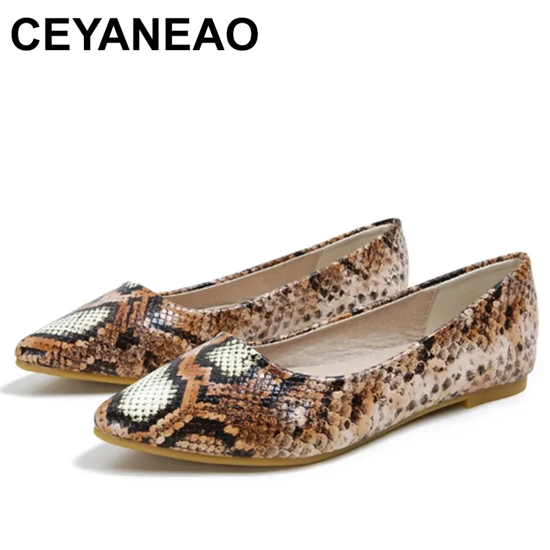 Lady Snake Texture Spongy Insole Flats Pointy Toe Ballerina Shoes For Women Driving Walking Well Made Wide Fitting 48 47 Brown
Lady Snake Texture Spongy Insole Flats Pointy Toe Ballerina Shoes For Women Driving Walking Well Made Wide Fitting 48 47 Brown