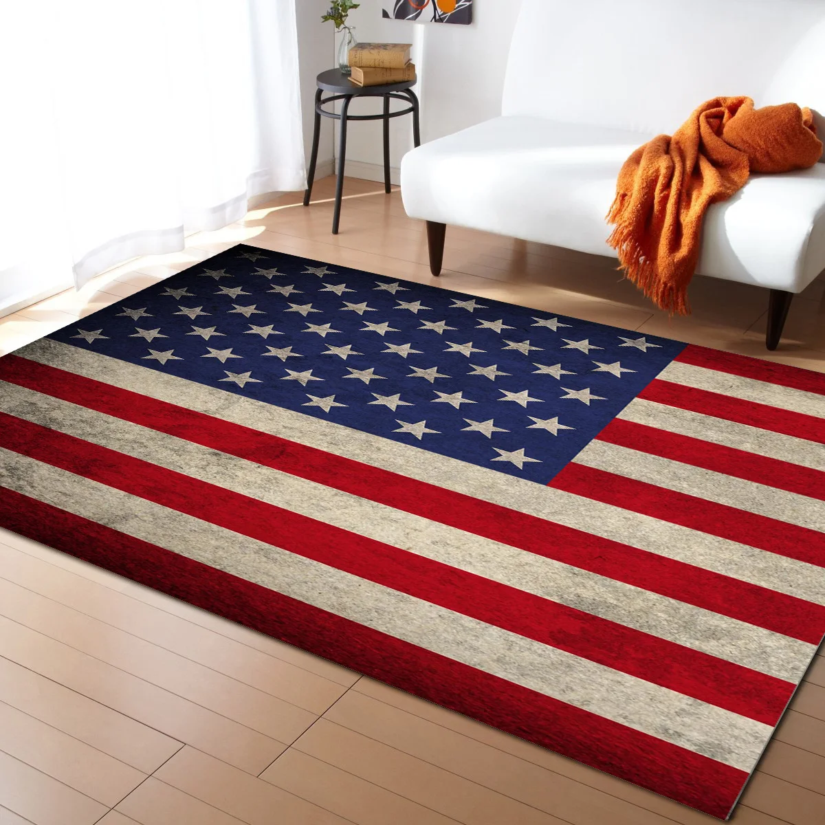 

Ретро с американским флагом полосатые коврики для спальни современные домашние тапочки большие ковры домашний коврик для входа