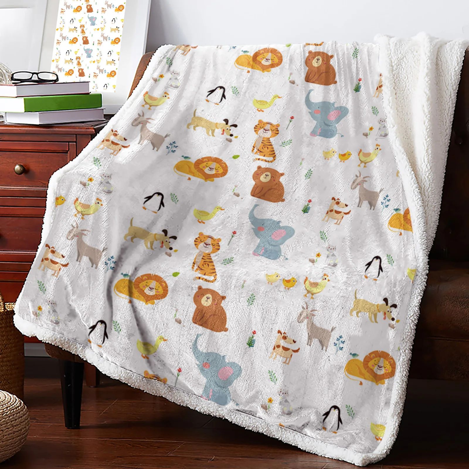 Cartoon Animal Tiger Lion Elephant Penguin Cashmere Blanket Winter Warm Soft Throw Blankets for Beds Sofa Wool Blanket Bedspread
Cartoon Animal Tiger Lion Elephant Penguin Cashmere Blanket Winter Warm Soft Throw Blankets for Beds Sofa Wool Blanket Bedspread