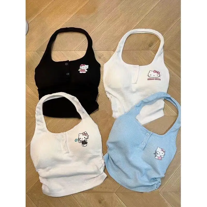 New Summer Y2K Kawaii Sanrio Undershirt Hellokitty Hanging Neck Suspenders Daily Versatile Cute Girls Slim Thin Ins Short Tops
New Summer Y2K Kawaii Sanrio Undershirt Hellokitty Hanging Neck Suspenders Daily Versatile Cute Girls Slim Thin Ins Short Tops