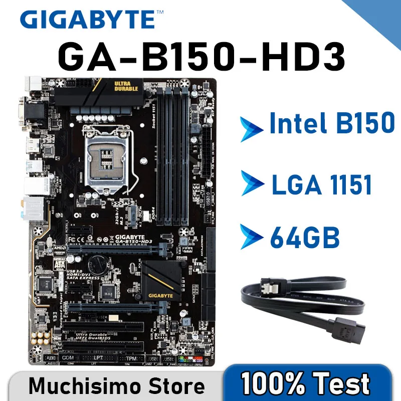 LGA 1151 Gigabyte B150 HD3 Used Motherboard Core i7/i5/i3 DDR4 64GB LGA 1151 Mainbaord DDR4 Intel B15 PCI-E 3.0 M.2 ATX Used
LGA 1151 Gigabyte B150 HD3 Used Motherboard Core i7/i5/i3 DDR4 64GB LGA 1151 Mainbaord DDR4 Intel B15 PCI-E 3.0 M.2 ATX Used