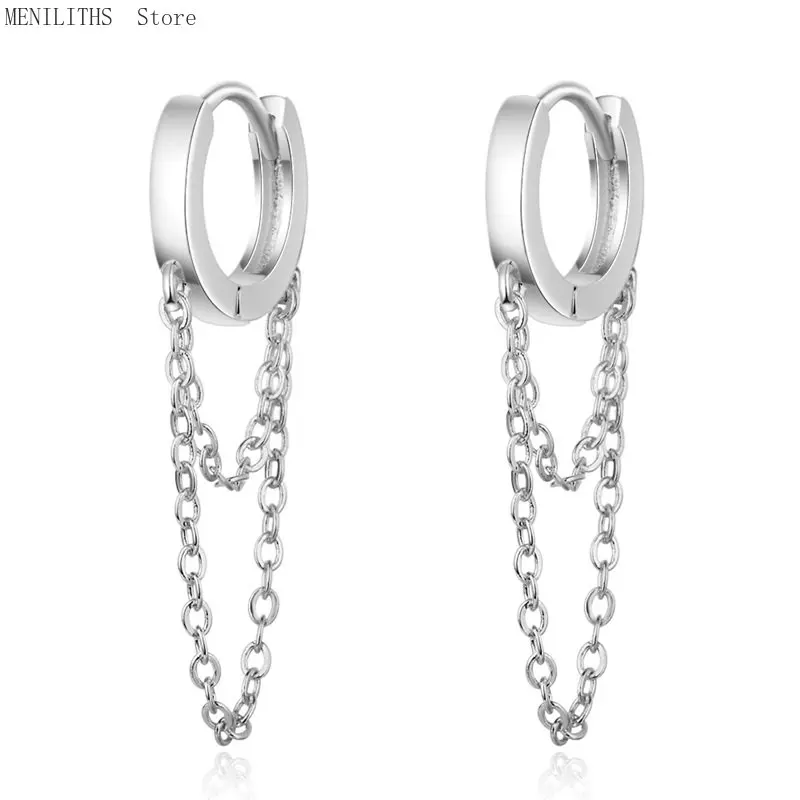 New Silver Color Punk Style Double Layer Chain Hoop Earring For Women Gold Color Ear Jewelry New Earrings
New Silver Color Punk Style Double Layer Chain Hoop Earring For Women Gold Color Ear Jewelry New Earrings