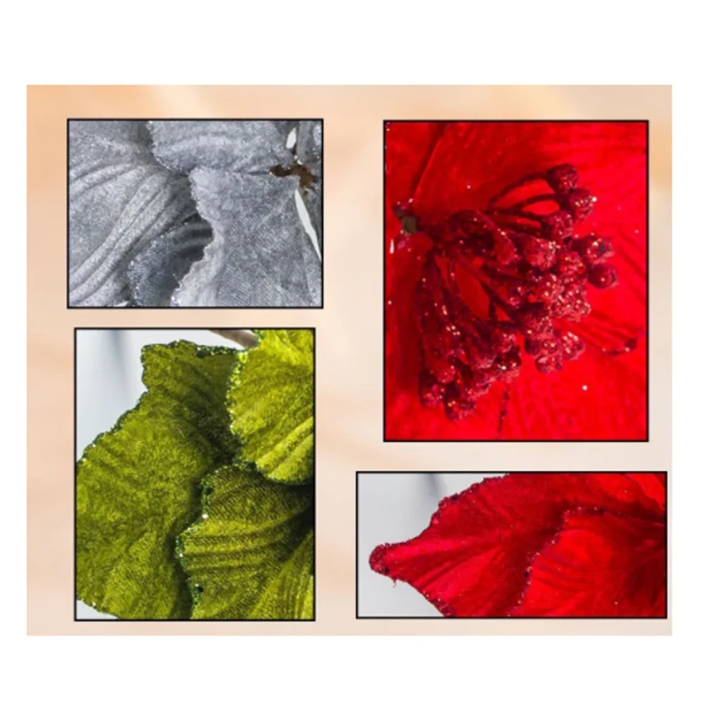 Lifelike Christmas Flower Artificial Fake Leaf Ornaments Restaurant Simulation 28x24cm Decorations Accessories
Lifelike Christmas Flower Artificial Fake Leaf Ornaments Restaurant Simulation 28x24cm Decorations Accessories