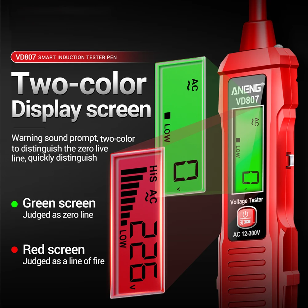1pc Lcd Display Non-Contact 12-300V Electricity Detect Pen Wire Breakpoint Finder With Sound Light Alarm For Live/Neutral Wire
1pc Lcd Display Non-Contact 12-300V Electricity Detect Pen Wire Breakpoint Finder With Sound Light Alarm For Live/Neutral Wire