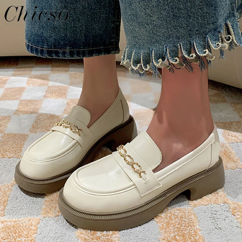 Loafers Women 2023 All Season Metal Chain British Style Ladies Soft Leather Shoes 35-40 Female Home Office Flats
Loafers Women 2023 All Season Metal Chain British Style Ladies Soft Leather Shoes 35-40 Female Home Office Flats