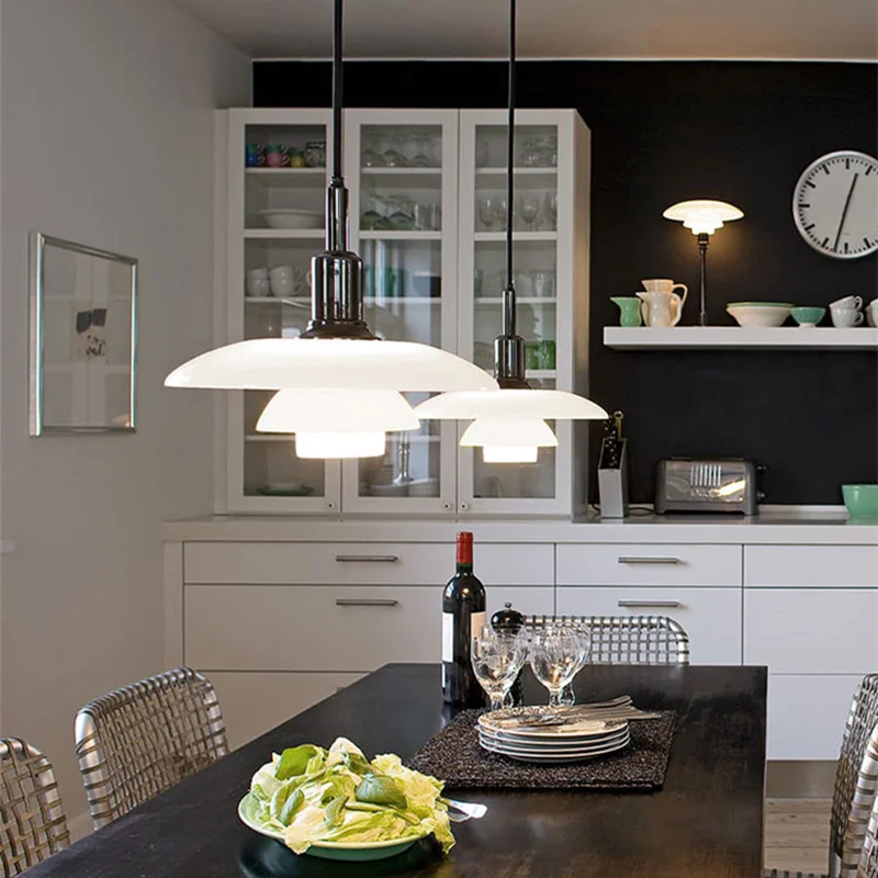 

Золотая хромированная люстра для датского дизайнерского стеклянного подвесного светильника, лампа Haning в скандинавском стиле для столовой, кухни, спальни
