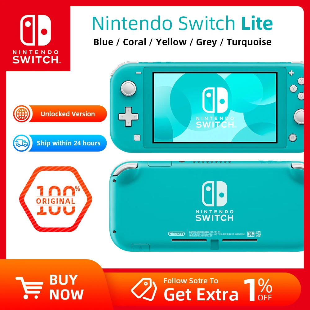 Фото Nintendo Switch Lite желтый сенсорный ЖК-экран 5 дюйма 32 ГБ встроенный + контрольная панель