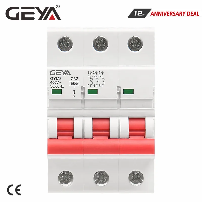 GEYA GYM8 3P Din Rail MCB 6A 10A 16A 20A 25A 32A 40A 50A 63A 220V Mini Circuit Breaker C Curve with CE CB SEMKO Certificate
GEYA GYM8 3P Din Rail MCB 6A 10A 16A 20A 25A 32A 40A 50A 63A 220V Mini Circuit Breaker C Curve with CE CB SEMKO Certificate