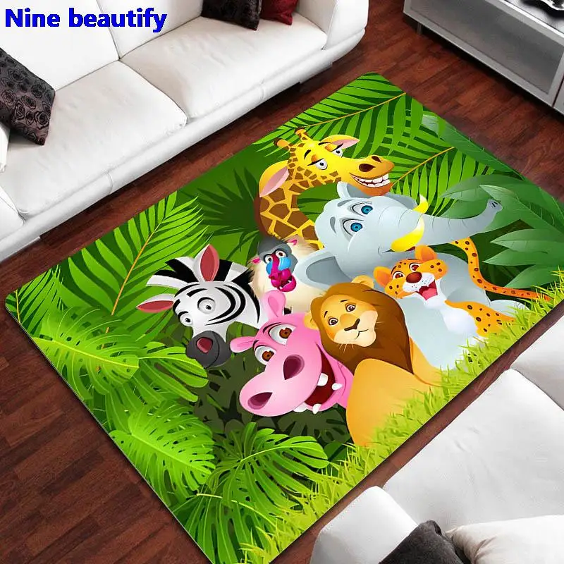 Rug Tapis Cartoon Jungle Animal Print Carpet Children Play Carpet Living Room Bedroom Non-slip Carpet Photography Props Gift
Rug Tapis Cartoon Jungle Animal Print Carpet Children Play Carpet Living Room Bedroom Non-slip Carpet Photography Props Gift