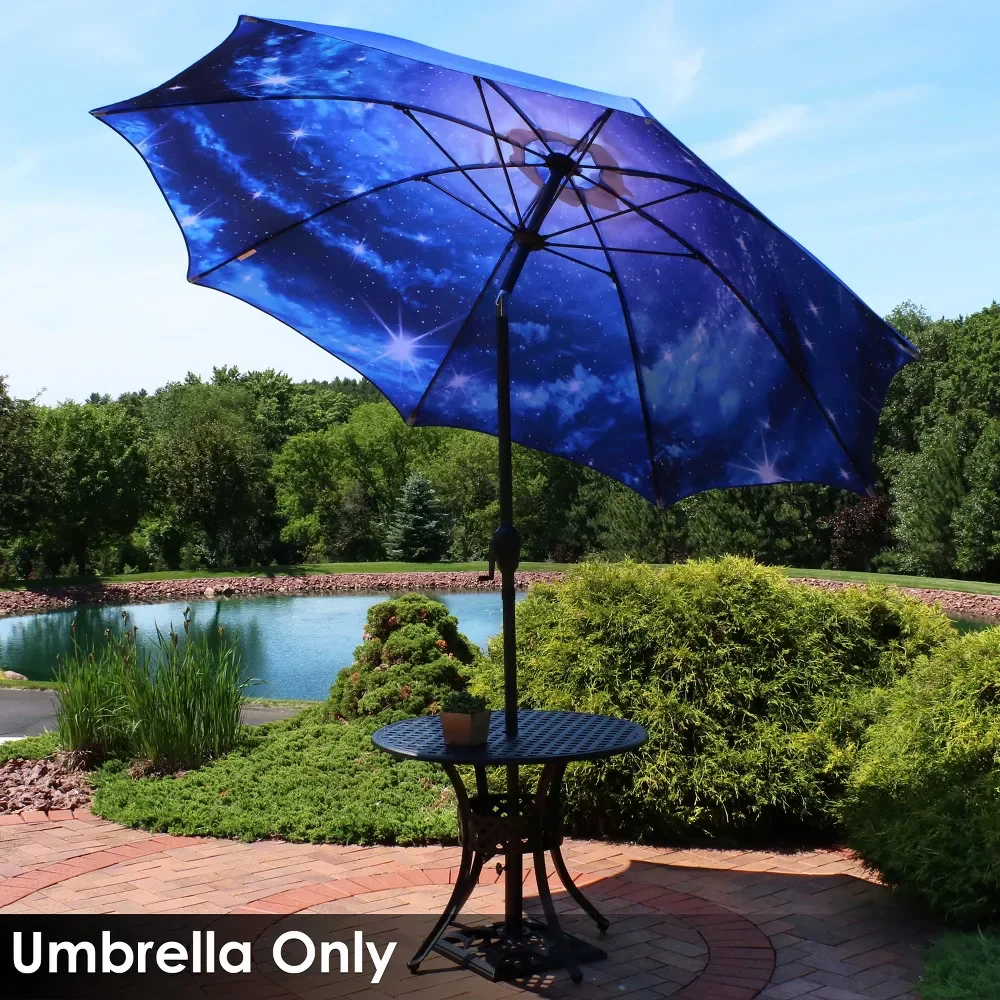 

Наружный алюминиевый зонт для внутреннего дворика с нажимной кнопкой наклона и кривошипом, пляжный зонт от солнца 9'