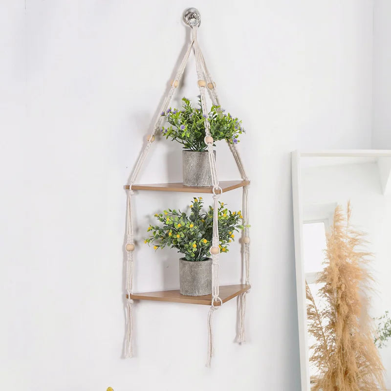 Boho Wall Hanging Shelf Minimalist Style Double Layered Triangular Shelf Home Bedroom Room Wall Decorations Storage Decorations
Boho Wall Hanging Shelf Minimalist Style Double Layered Triangular Shelf Home Bedroom Room Wall Decorations Storage Decorations