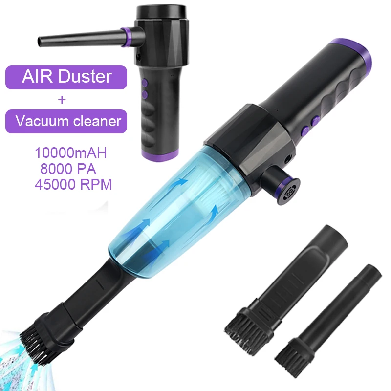 Wireless Air Duster USB Blower Handheld Dust Collector Chargeable 8000Pa Portable for PC Laptop Car Clean Keyboard & Storage Bag
Wireless Air Duster USB Blower Handheld Dust Collector Chargeable 8000Pa Portable for PC Laptop Car Clean Keyboard & Storage Bag